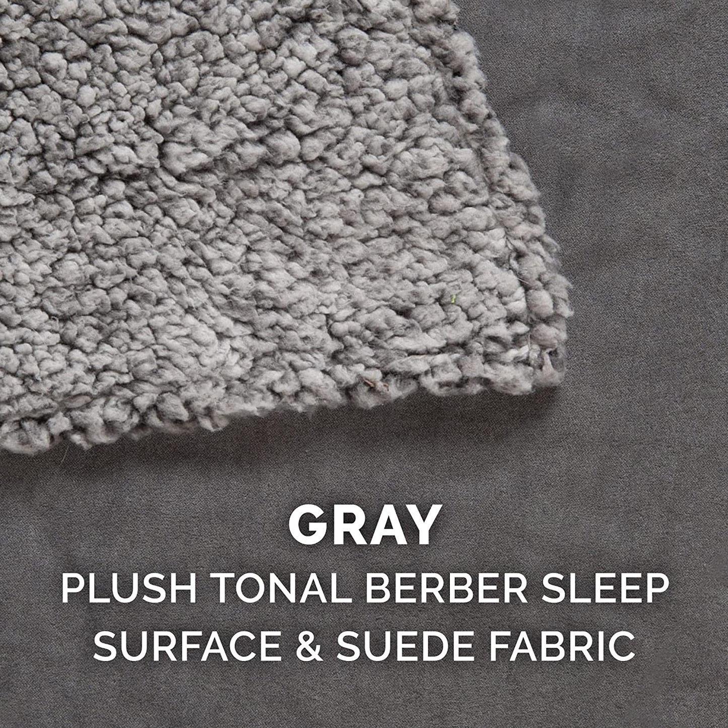 Orthopedic Dog Bed for Large/Medium Dogs W/ Removable Washable Cover, for Dogs up to 55 Lbs - Berber & Suede Blanket Top Mattress - Gray, Large