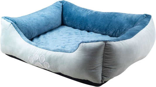 Orthopedic Rectangle Bolster Pet Bed,Dog Bed, Medium 25X21 Inches Blue, by , Blue with Orthopedic Insert. (HCT-ORT-BLUE)