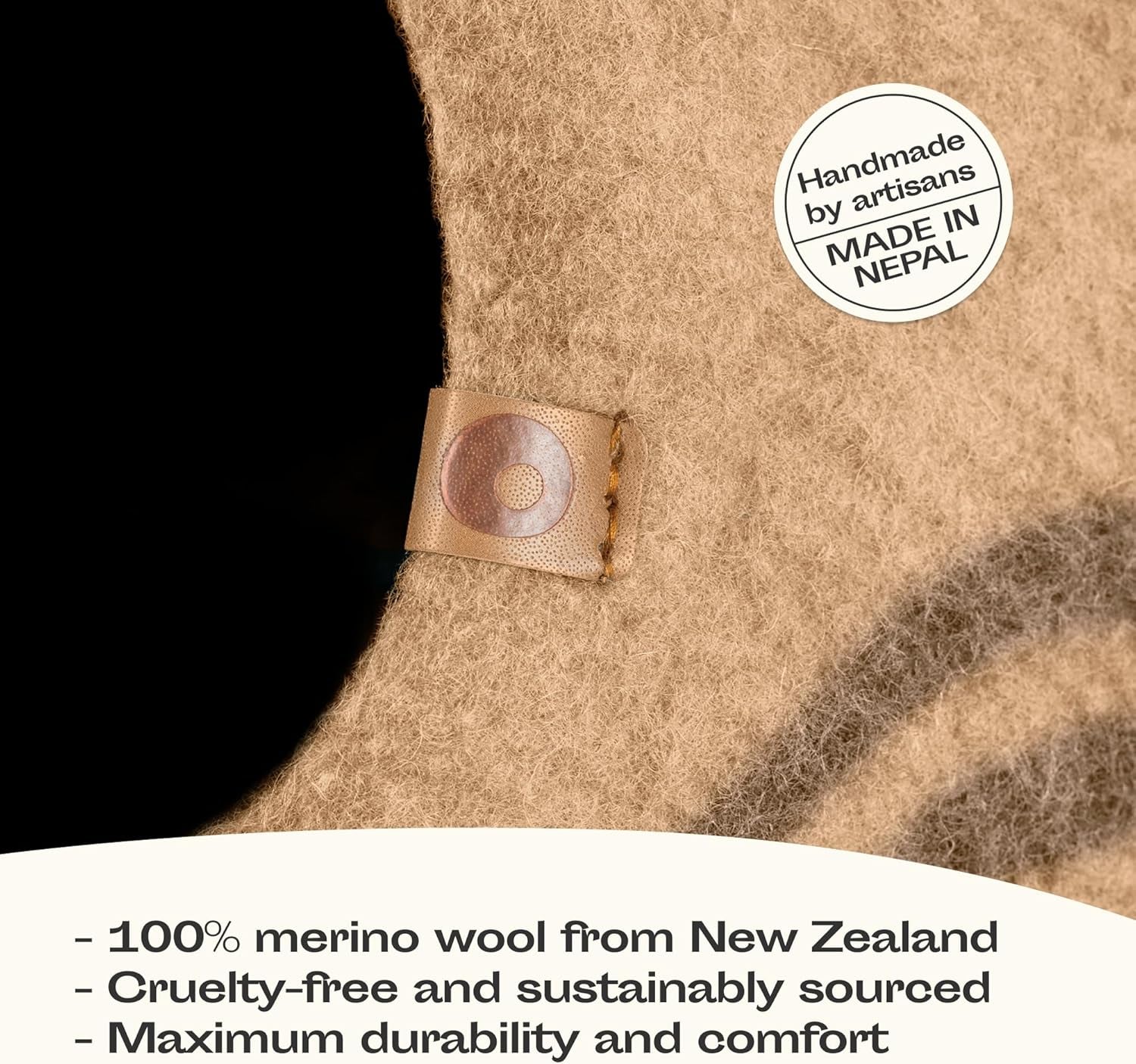 Cat Cave – Premium Felt Cat Bed for Indoor Cats, Handmade 100% Merino Wool (Light Shades)