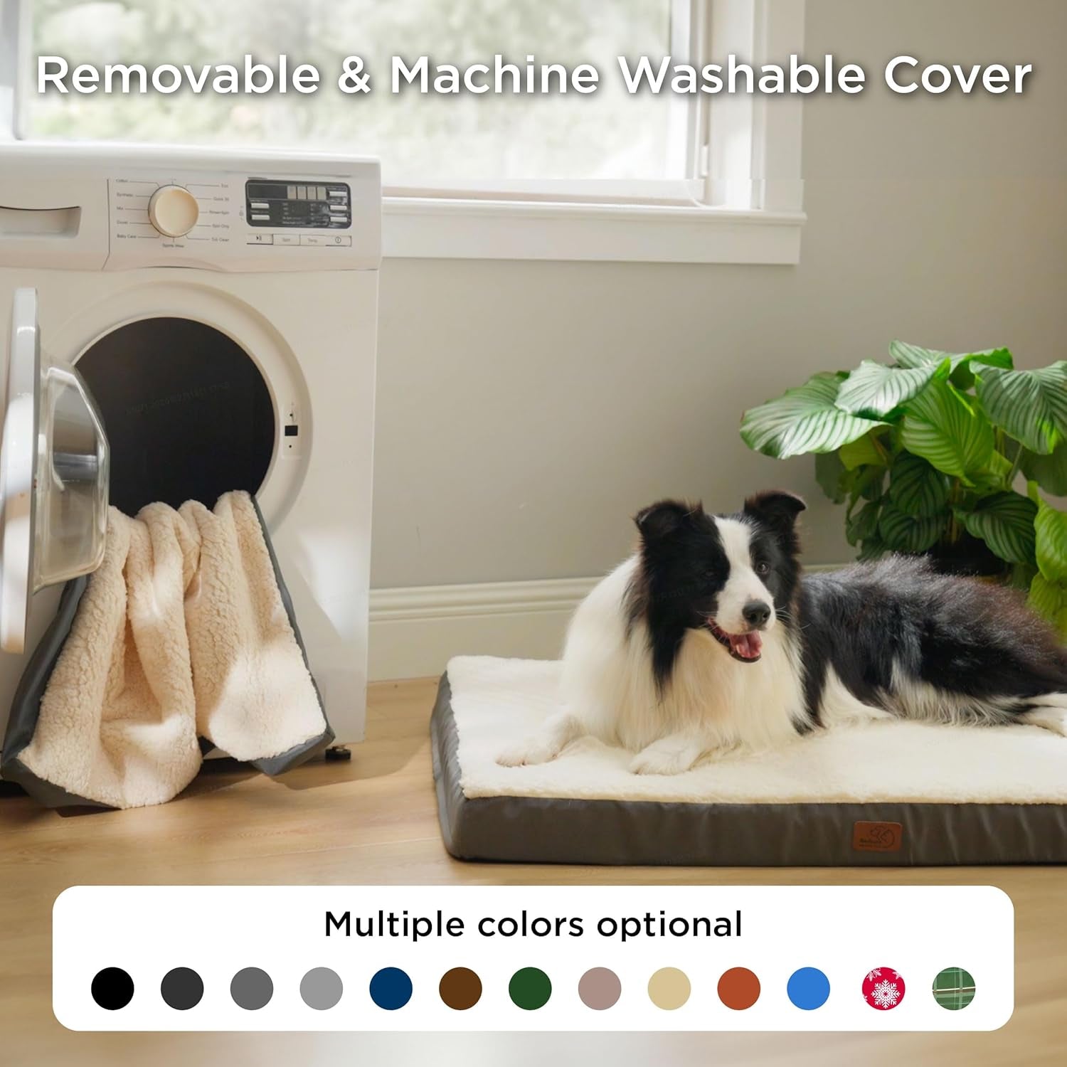 Dog Bed Medium Size Dog - Orthopedic Waterproof Puppy Beds with Removable Washable Cover, Egg Crate Foam Pet Mat, Suitable for Pet up to 35 Lbs