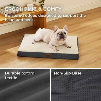 Dog Bed Medium Size Dog - Orthopedic Waterproof Puppy Beds with Removable Washable Cover, Egg Crate Foam Pet Mat, Suitable for Pet up to 35 Lbs