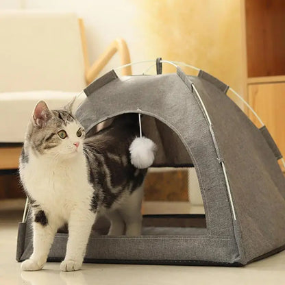 Dog Tent Bed Breathable Summer Cat House Portable Pet Tent Nest Pet House Dog Cage Removable Camping Pet Sun Shelter Dog Shade &